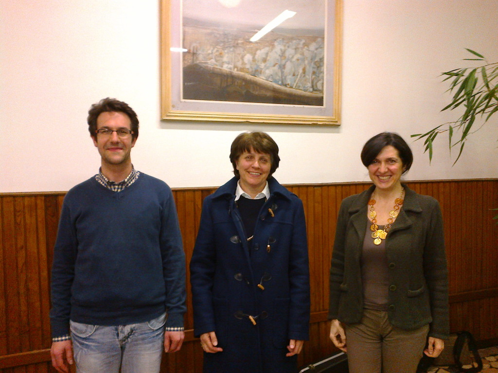 Caterina Pozzato, al centro, assieme a Stefano Brunello e Gina Zordan: la terna di nomi presentata al Vescovo per la nomina del Presidente Diocesano