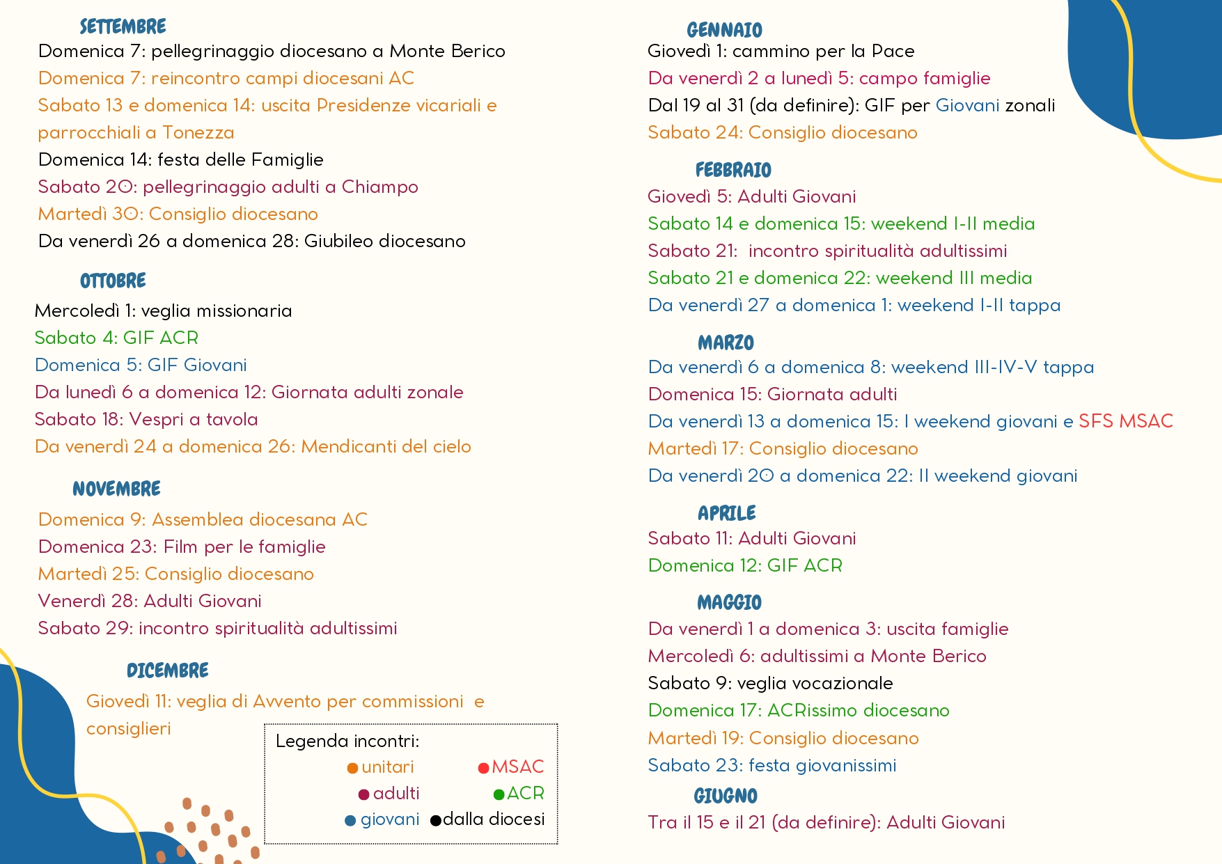 Calendario associativo 25-26