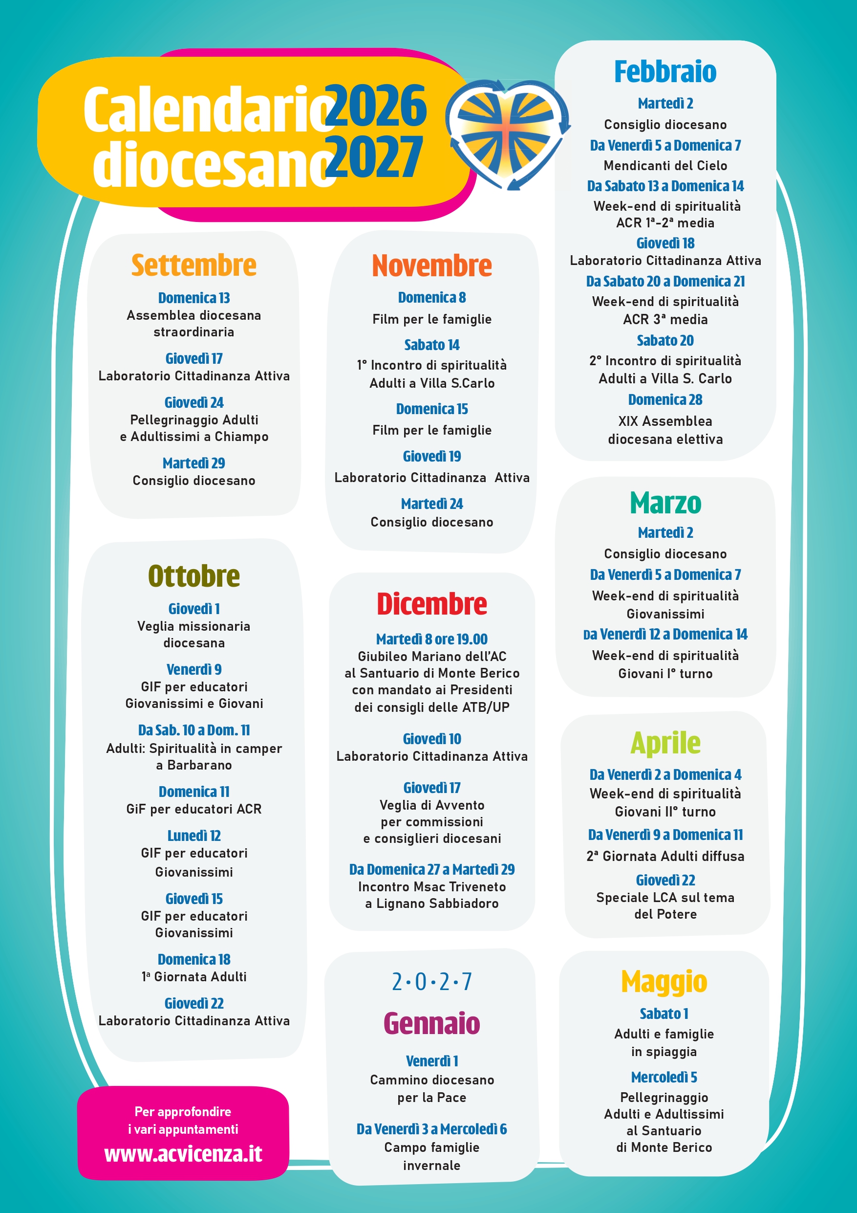 Calendario AC diocesano 2026-2027